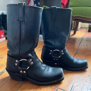 Frye Black Leather Biker Boots Women's Size 8